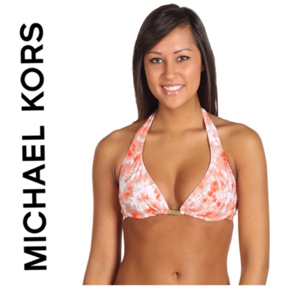 Michael Kors Horizon Tie Dye Halter Swim Top (S)